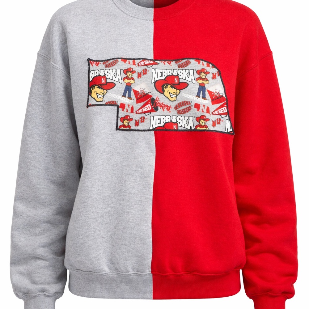 Custom Nebraska Red and Gray Sweater